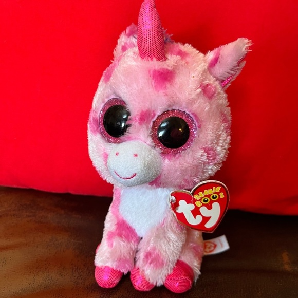 Ty beanie boos sugar the dog pink white purple 2015 original tags attached - Picture 1 of 8